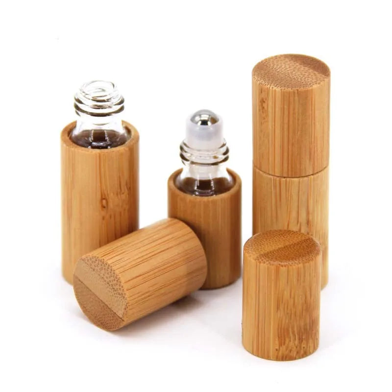 Bamboo Roller Bottle – 3/5/10ml Refillable Perfume & Oil Bottle