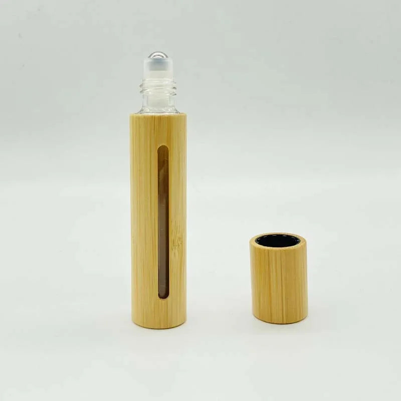 5–10ml Bamboo Perfume Roller Bottle – Refillable Oil & Aromatherapy Container