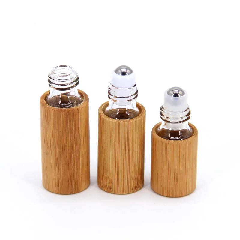Bamboo Roller Bottle – 3/5/10ml Refillable Perfume & Oil Bottle