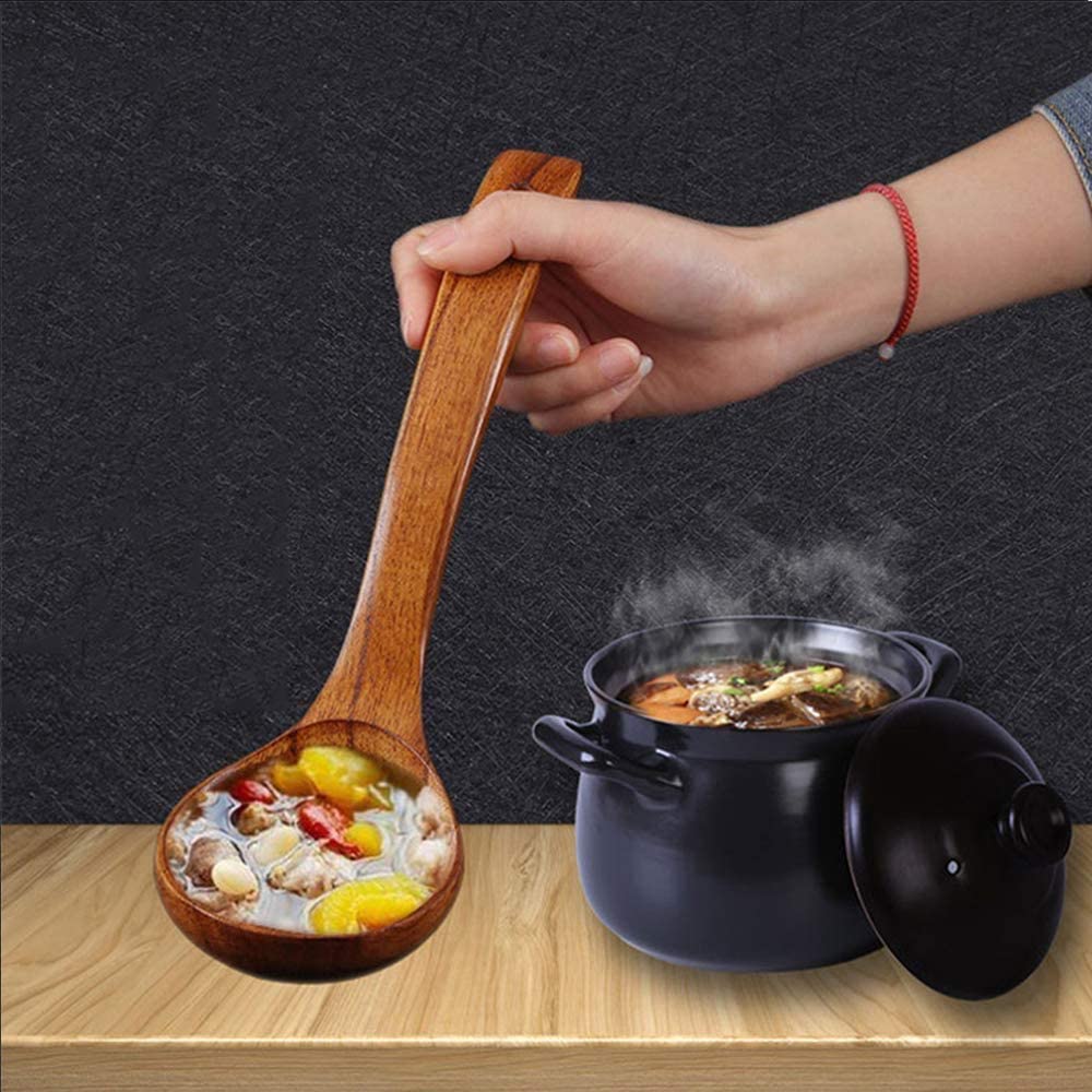 Natural Wooden Soup Ladle – Large Handmade Serving Spoon