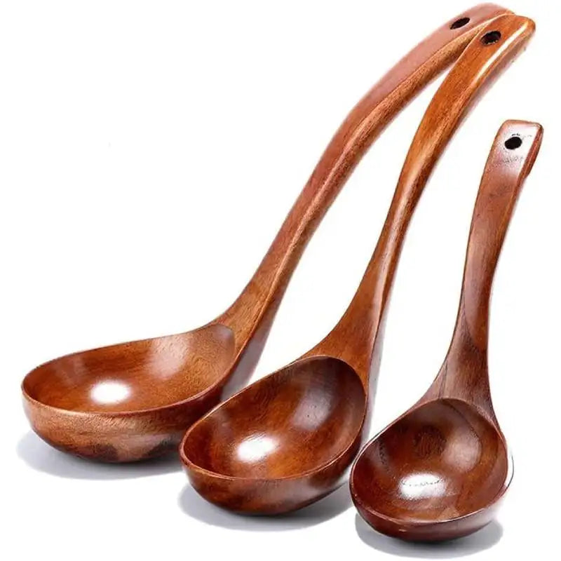 Natural Wooden Soup Ladle – Large Handmade Serving Spoon