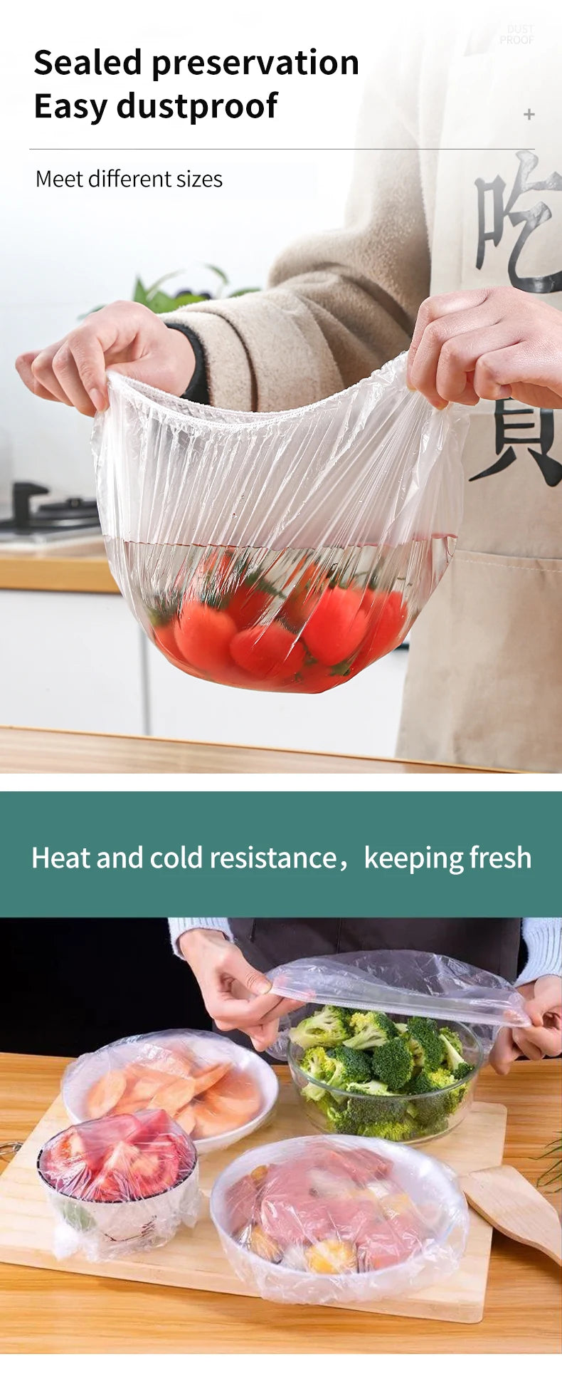 Elastic Reusable Food Covers for Bowls and Plates