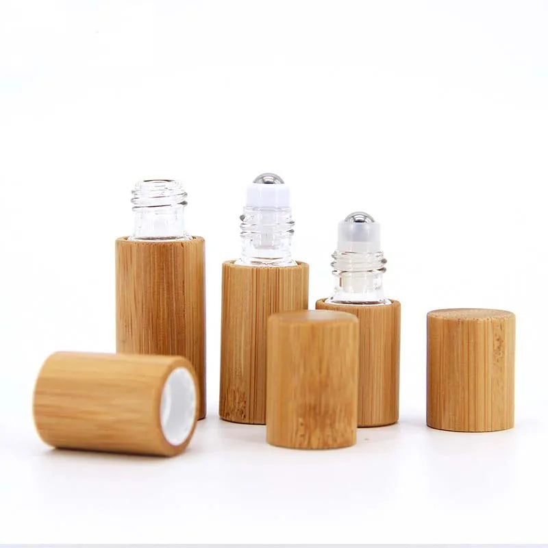 Bamboo Roller Bottle – 3/5/10ml Refillable Perfume & Oil Bottle
