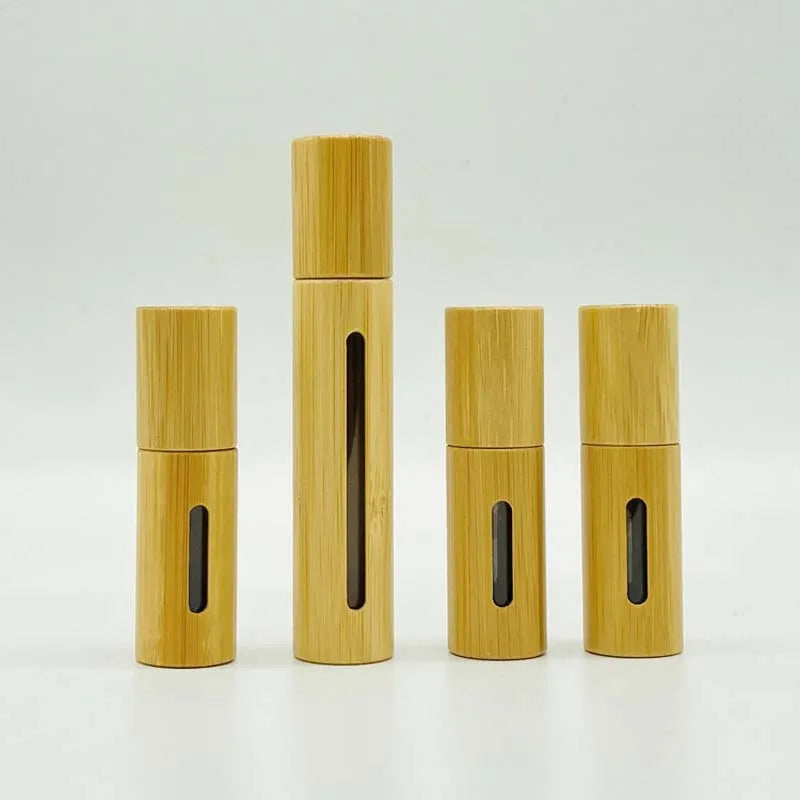 5–10ml Bamboo Perfume Roller Bottle – Refillable Oil & Aromatherapy Container