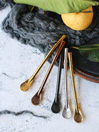 4pcs Stainless Steel Yerba Mate Straws with Cleaning Brush – Reusable Tea Bombilla