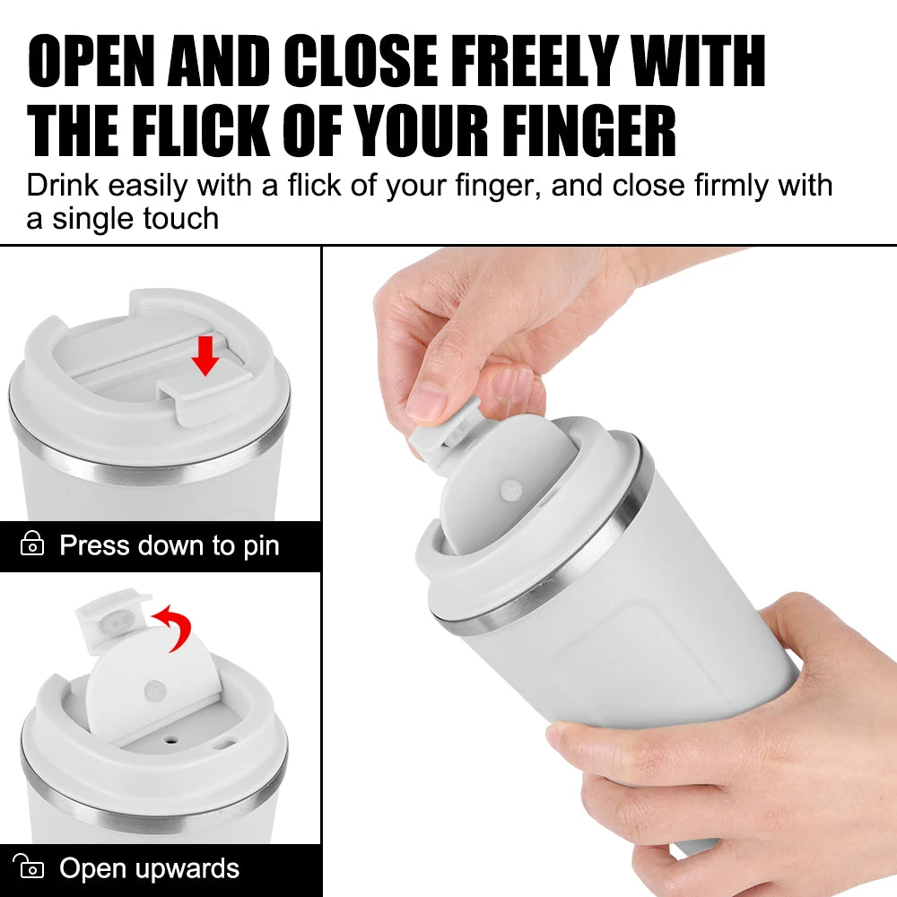 380/510ML Leak-Proof Stainless Steel Travel Coffee Thermos Mug