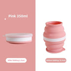 Heat-Resistant Silicone Folding Travel Mug with Lanyard