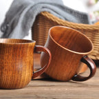 130ml Solid Wood Tea Cup with Handle – Wooden Water & Kitchen Cup