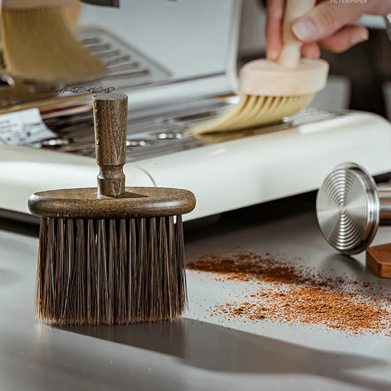 Wooden Coffee Grinder Dusting Brush