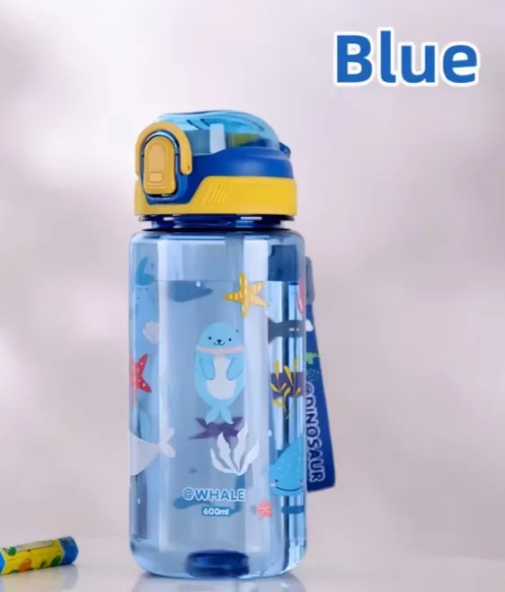 600ml Kids' Leakproof Water Bottle (Dinosaur)