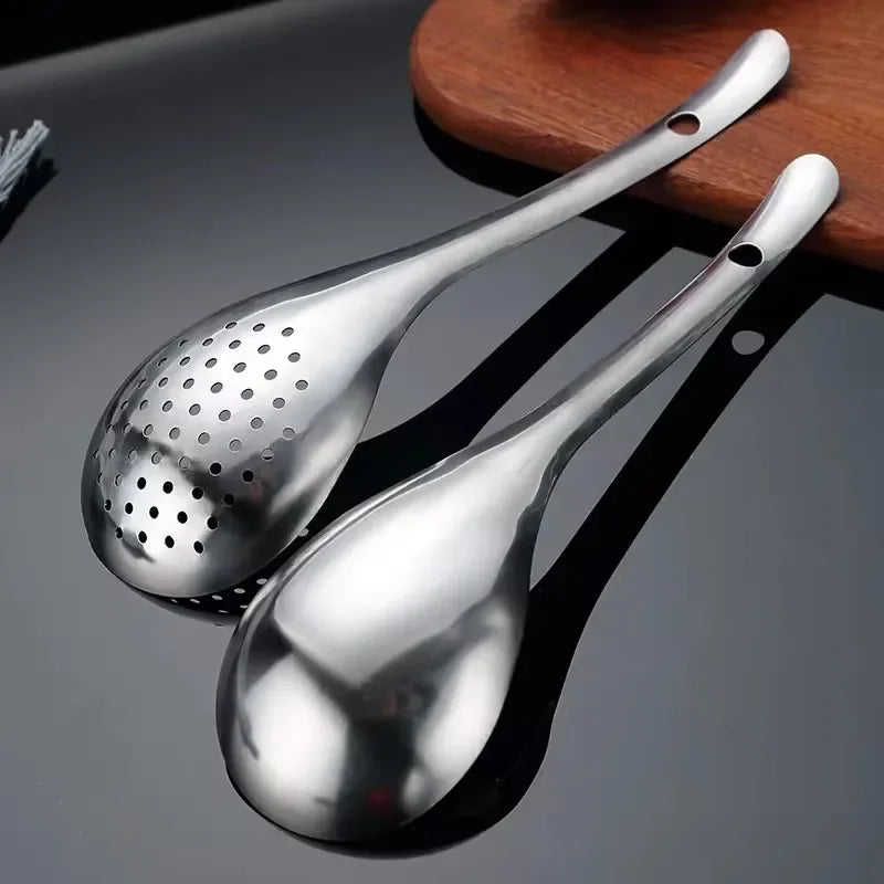 Stainless Steel Strainer Spoon – Kitchen Skimmer & Food Filter Scoop