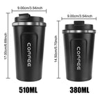 380/510ML Leak-Proof Stainless Steel Travel Coffee Thermos Mug