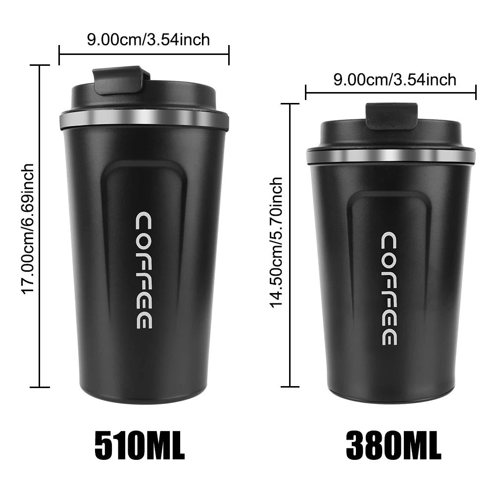 380/510ML Leak-Proof Stainless Steel Travel Coffee Thermos Mug