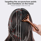 Wooden 6-Claw Head Massager and Meridian Comb