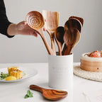 Long Natural Wood Non-Stick Cooking Spoon | Heat-Resistant Kitchen Utensil