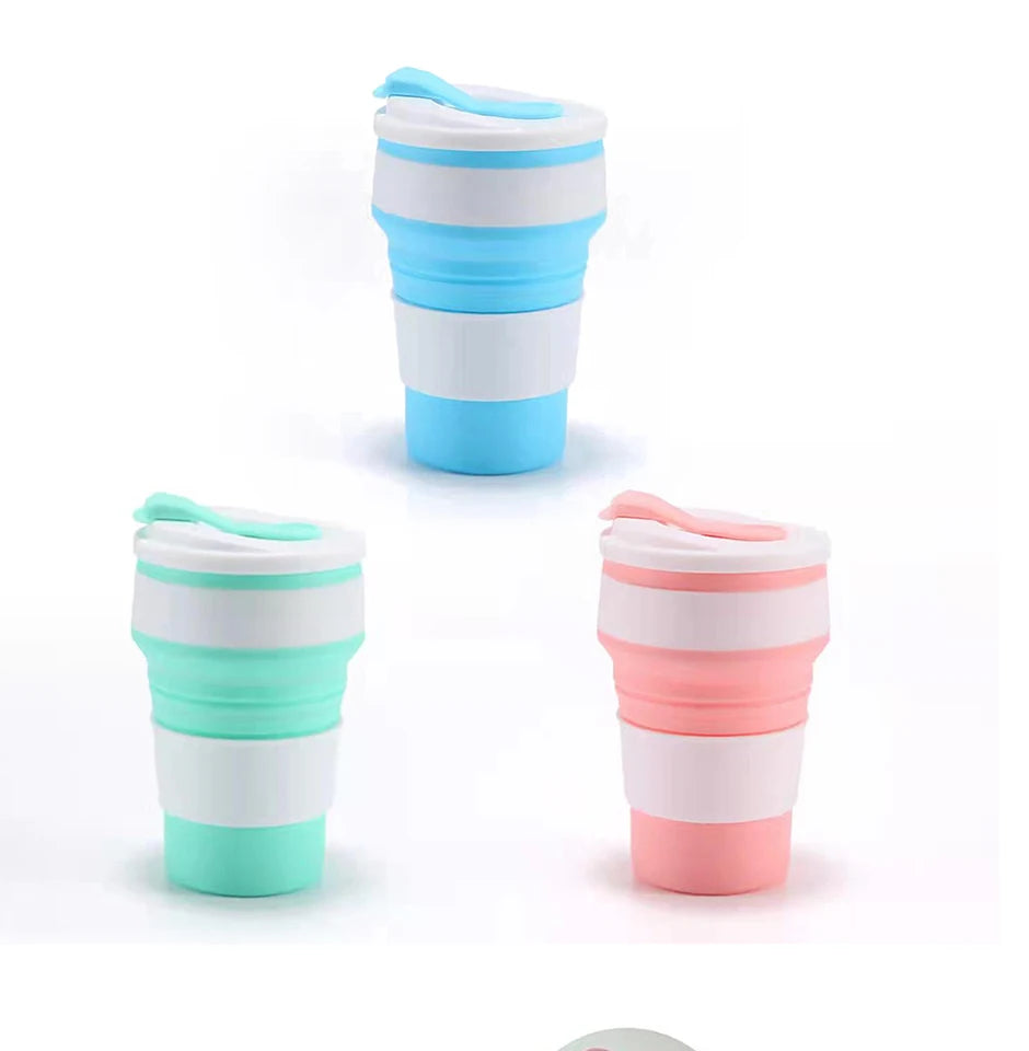 Portable Collapsible Silicone Travel Cups (350ml & 500ml)