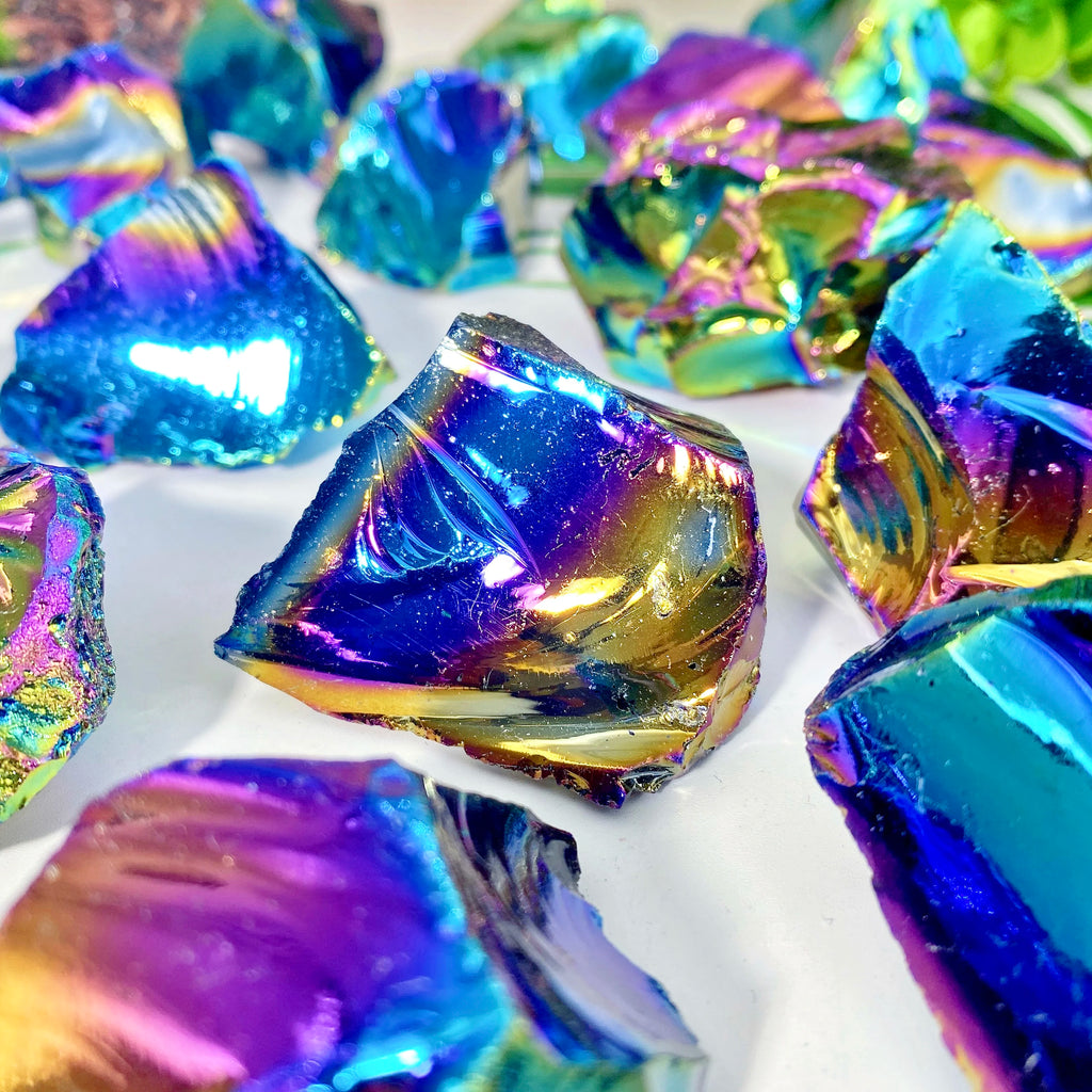 High-Quality Natural Aura Obsidian Raw Stone (Healing Gem)