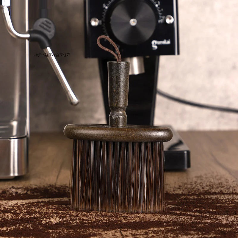 Wooden Coffee Grinder Dusting Brush