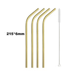 Reusable 304 Stainless Steel Drinking Straws with Cleaning Brush