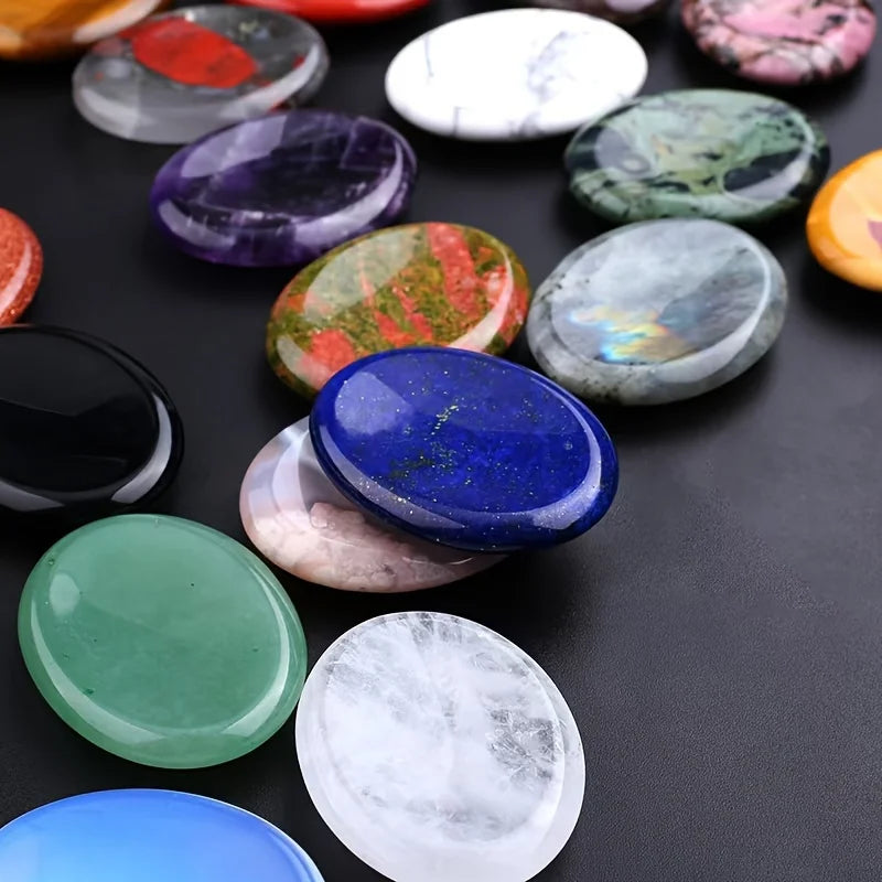 Natural Amethyst & Rose Quartz Worry Stone (Meditation & Relaxation)