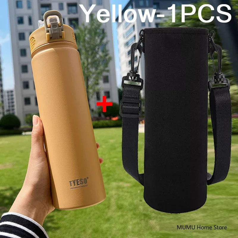 TYESO 600/750ML Stainless Steel Thermos Bottle with Straw – Insulated Sports Mug
