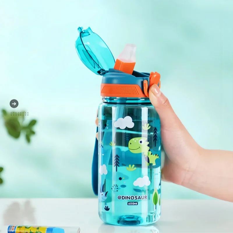 600ml Kids' Leakproof Water Bottle (Dinosaur)