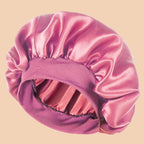 Solid Color Satin Wide-Brimmed Shower Cap