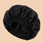 Solid Color Satin Wide-Brimmed Shower Cap