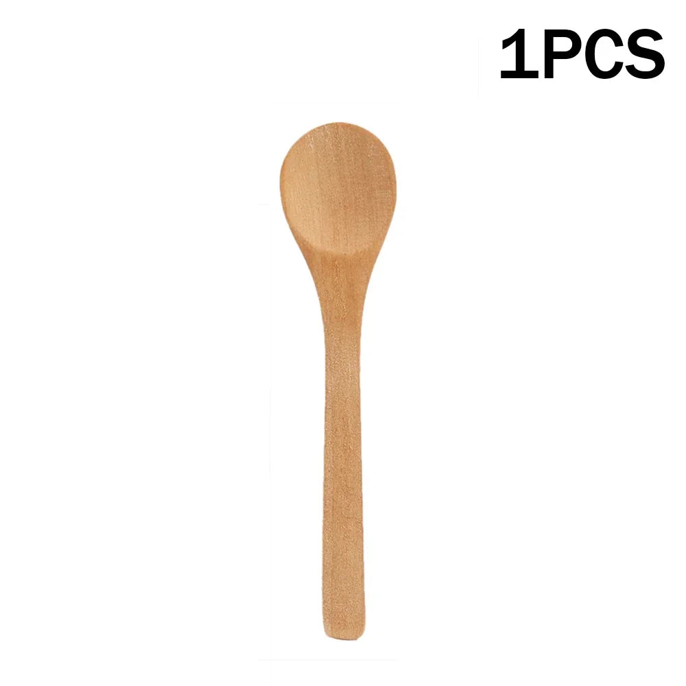Wooden & Bamboo Tea Spoons – 1/6PCS Kitchen Serving Utensils