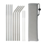Reusable 304 Stainless Steel Drinking Straws with Cleaning Brush