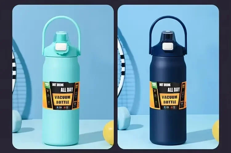 304 Stainless Steel Thermal Mug – Portable Insulated Water Bottle with Straw