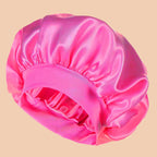 Solid Color Satin Wide-Brimmed Shower Cap