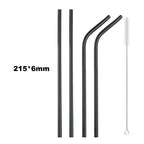 Reusable 304 Stainless Steel Drinking Straws with Cleaning Brush