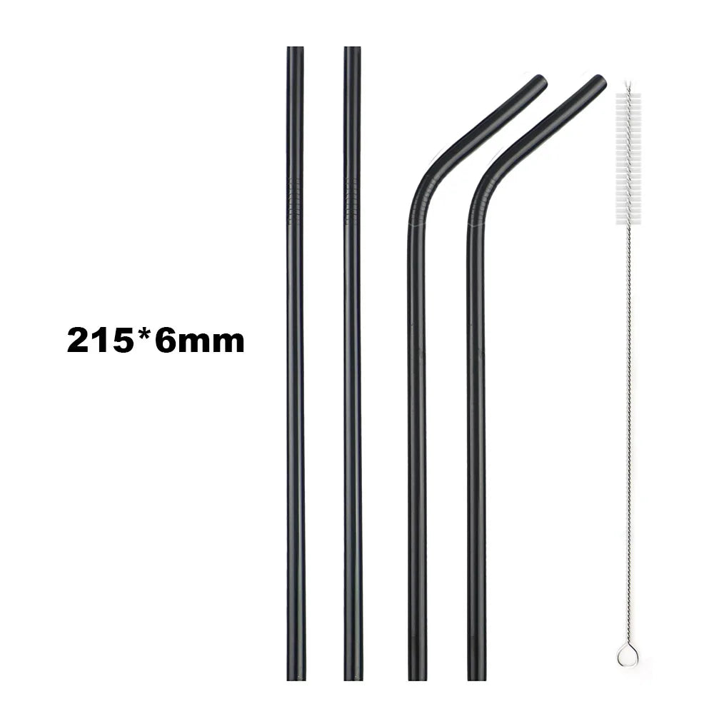 Reusable 304 Stainless Steel Drinking Straws with Cleaning Brush