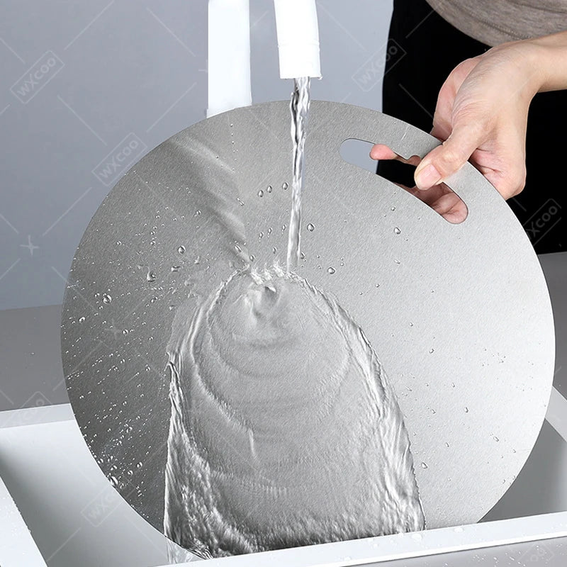 Dual-Sided Stainless Steel & Bamboo Cutting Board