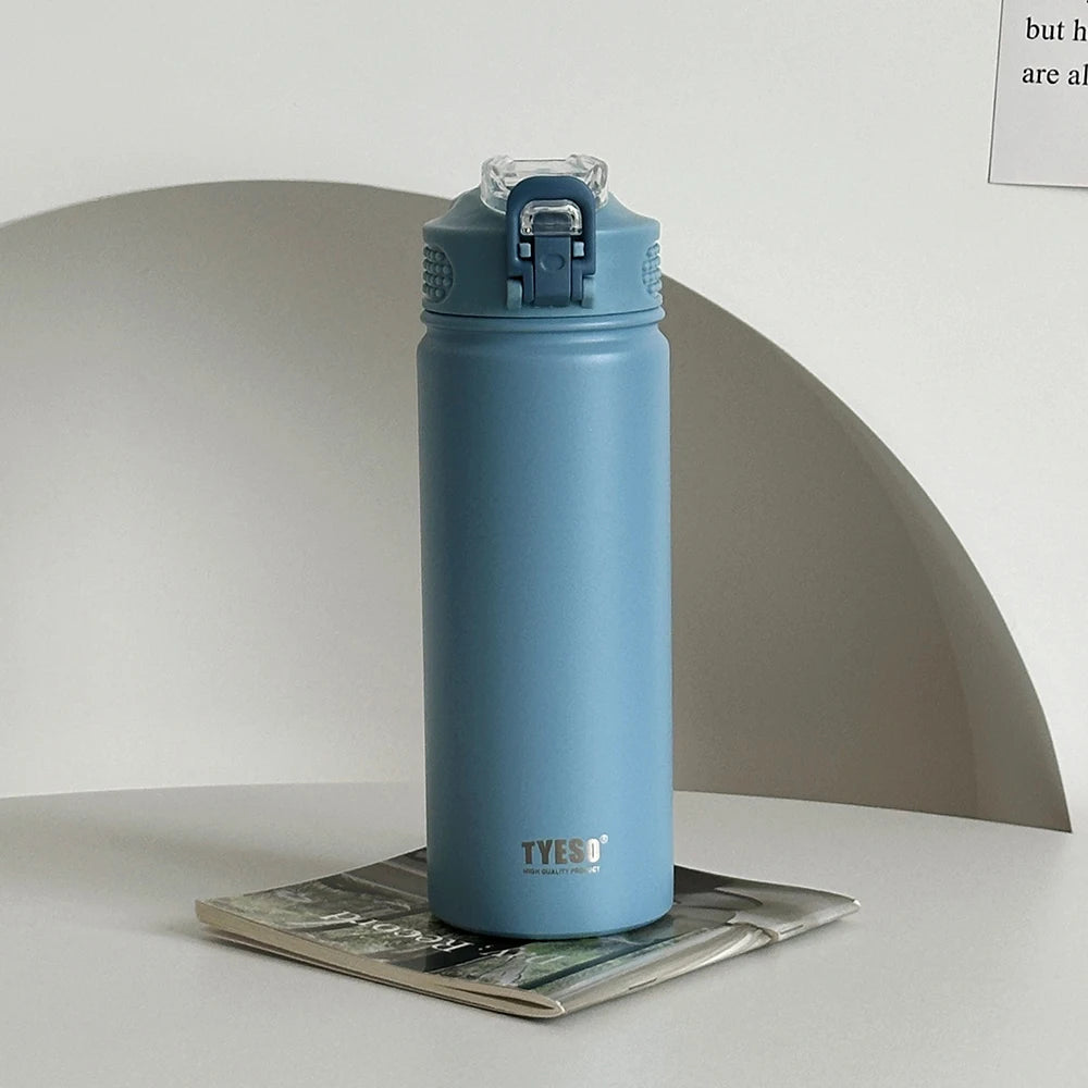 Double-Wall Thermal Water Bottle with Straw (600ml/750ml)Hot & Cold for 8-10 hours