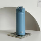 Double-Wall Thermal Water Bottle with Straw (600ml/750ml)Hot & Cold for 8-10 hours