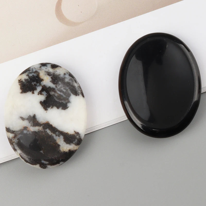 Natural Amethyst & Rose Quartz Worry Stone (Meditation & Relaxation)