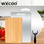 Dual-Sided Stainless Steel & Bamboo Cutting Board