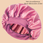 Solid Color Satin Wide-Brimmed Shower Cap