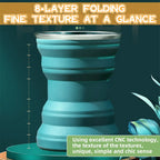 Heat-Resistant Silicone Folding Travel Mug with Lanyard