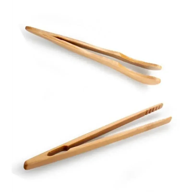 Reusable Bamboo Toast Tongs – Wooden Kitchen & Toaster Grabber