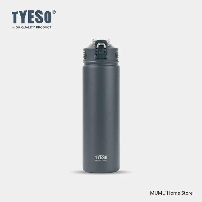 TYESO 600/750ML Stainless Steel Thermos Bottle with Straw – Insulated Sports Mug