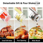 12-Piece Glass Spice Jar Set with Bamboo Lids & Labels