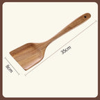 Long Natural Wood Non-Stick Cooking Spoon | Heat-Resistant Kitchen Utensil