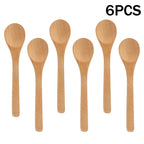 Wooden & Bamboo Tea Spoons – 1/6PCS Kitchen Serving Utensils