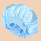 Solid Color Satin Wide-Brimmed Shower Cap