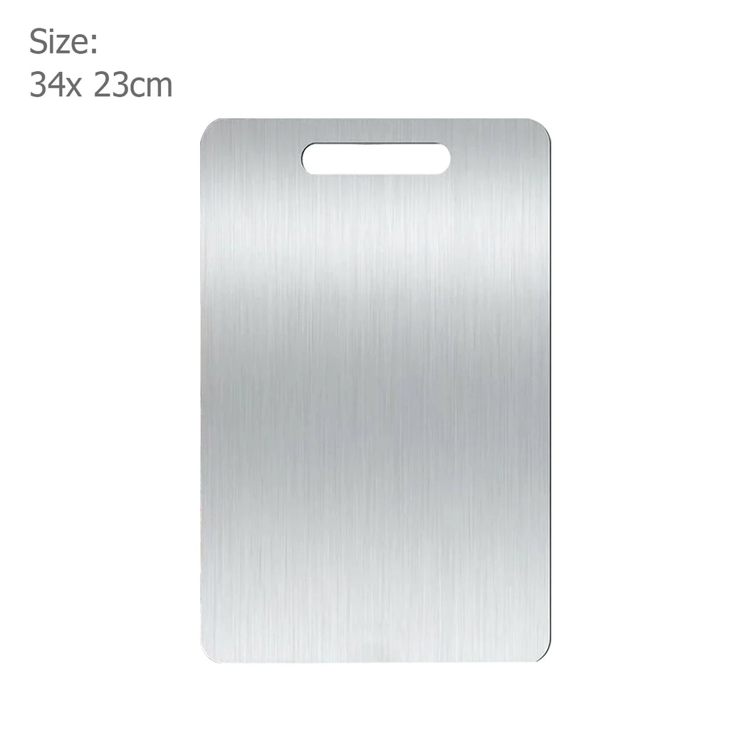 Dual-Sided Stainless Steel & Bamboo Cutting Board