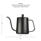 304 Stainless Steel 600ml Gooseneck Pour-Over Kettle