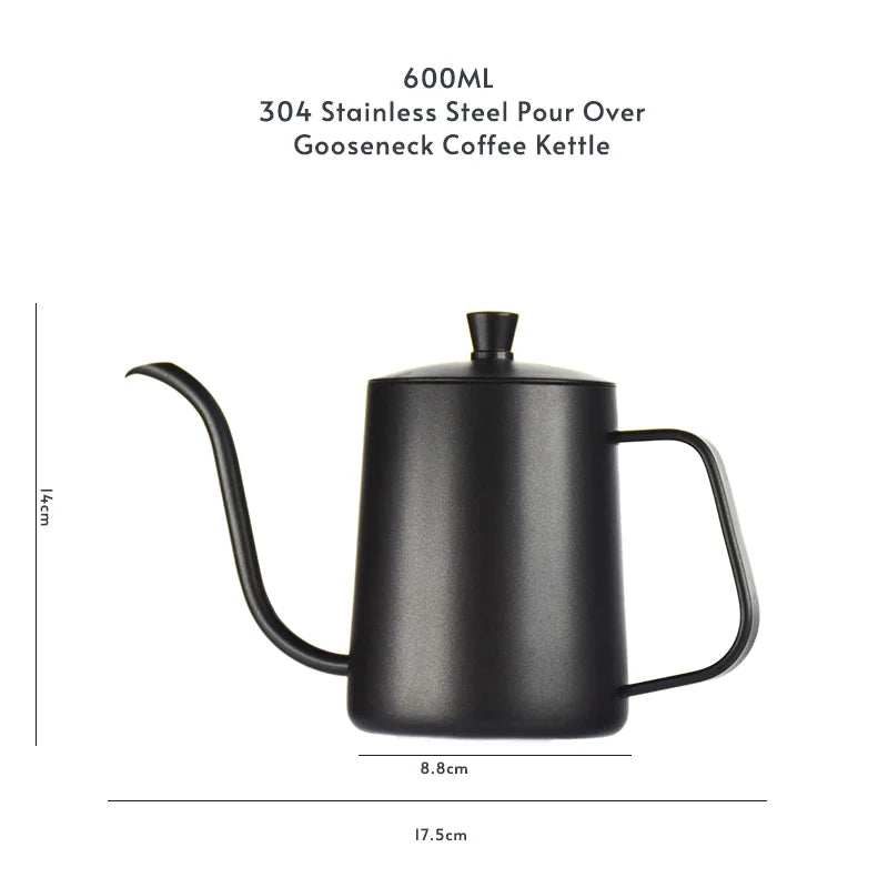 304 Stainless Steel 600ml Gooseneck Pour-Over Kettle